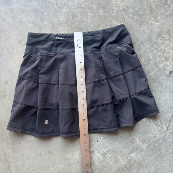 Lululemon Pace Rival Skirt (Tall) 4-way Stretch 15" Women's 4 Black Run Skort - Picture 8 of 9